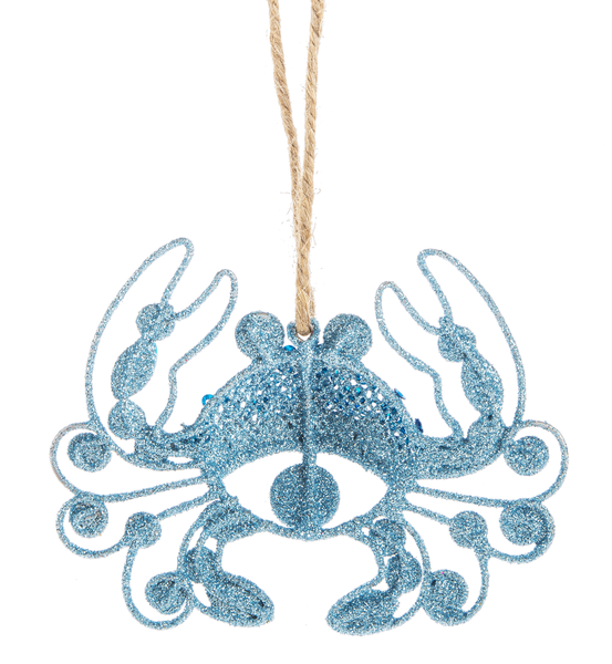 Ganz Coastal Blue Crab Ornament, Acrylic and Zinc, 4" W. x 3" L.