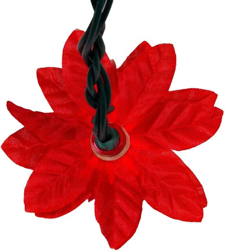 Kurt Adler 20-Light Red Poinsettia Light Set