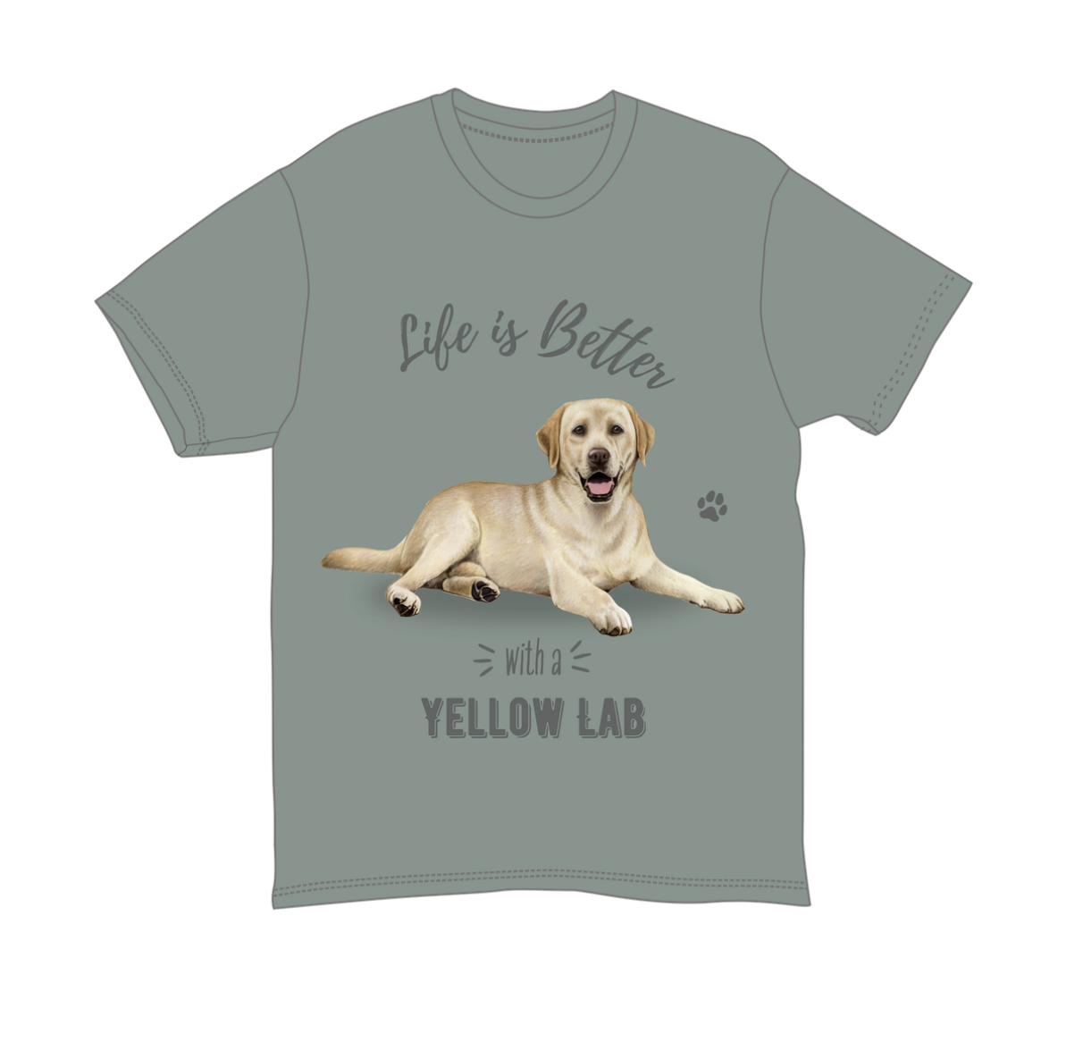 Yellow Labrador Unisex 100% Cotton T-Shirt - Super Soft & Comfortable, Large