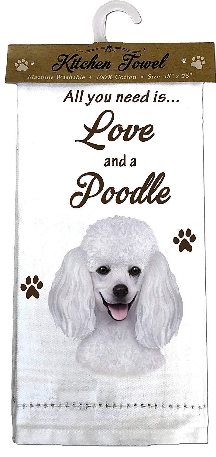 E&S Pets 700-28 Poodle Kitchen Towel, Off-white