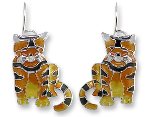 Linda Bolhuis Golden Tabby Dangle Earrings By Zarah