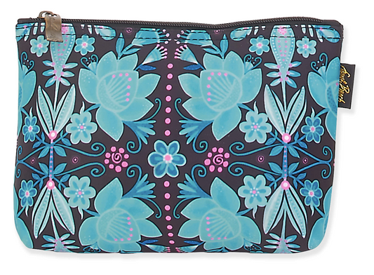 Sun N Sand Laurel Burch Fiesta Blue Floral Wristlet, 8' x 1" x 5.5"