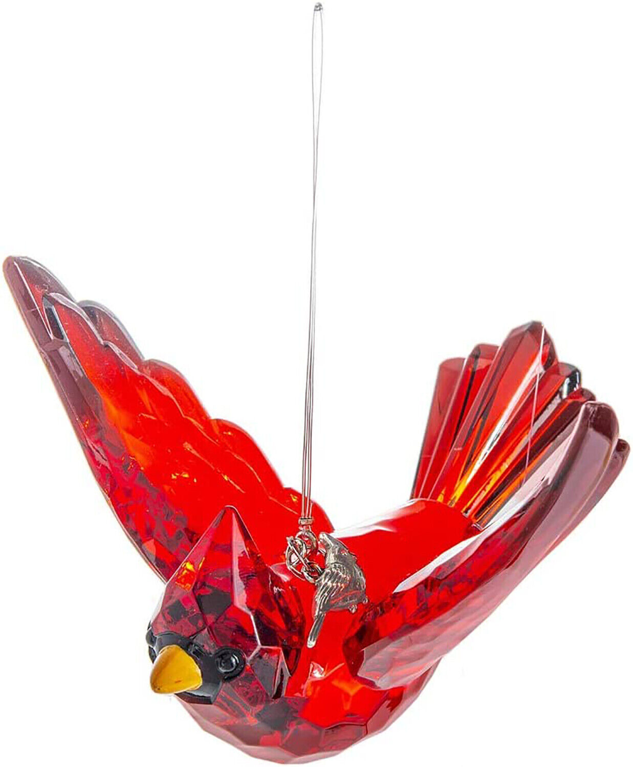 Ganz ACRY-743 Radiant Cardinal Ornament with Charm, 5-inch Length