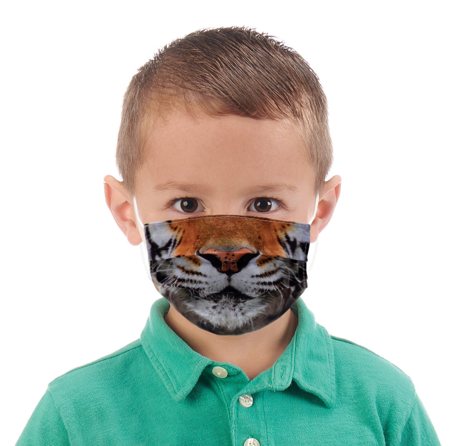 Wildlife Artists Fun Youth Animal Face Masks, Washable, Reusable - Tiger