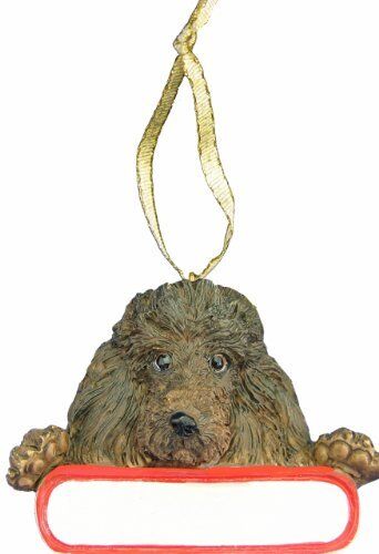 E&S Pets Chocolate Poodle ORN218-70 Santa's Pals Christmas Ornament