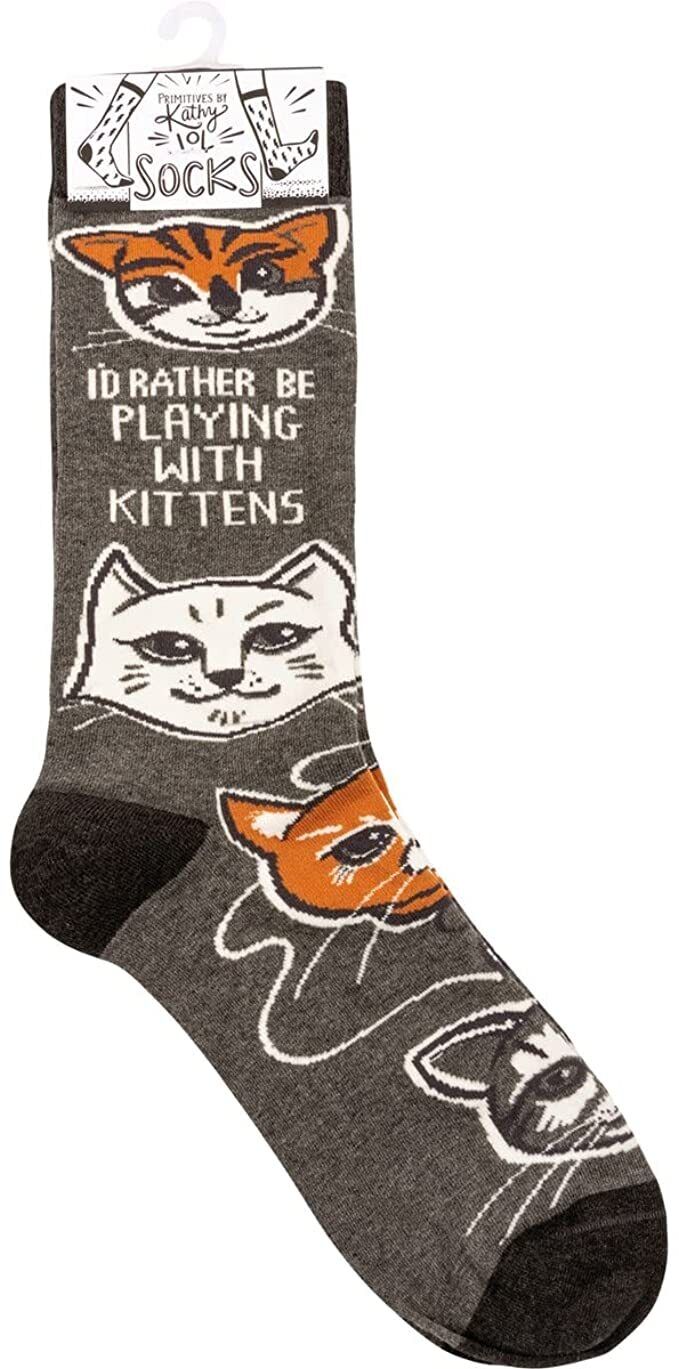 Primitives by Kathy 113095 I'd Rather Be Playing with Kittens Socks