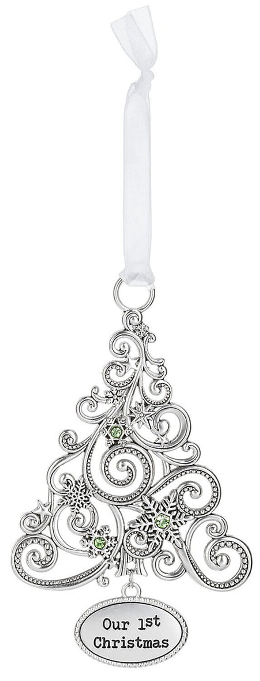 Ganz Ornament Oh Christmas Tree with Snowflakes - Our 1st Christmas
