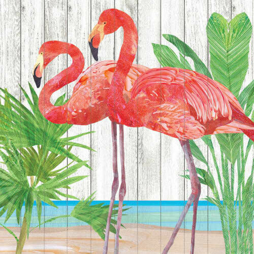 Paper Products Design, Napkin Beverage Mika and Joe Flamingoes, 20 Count