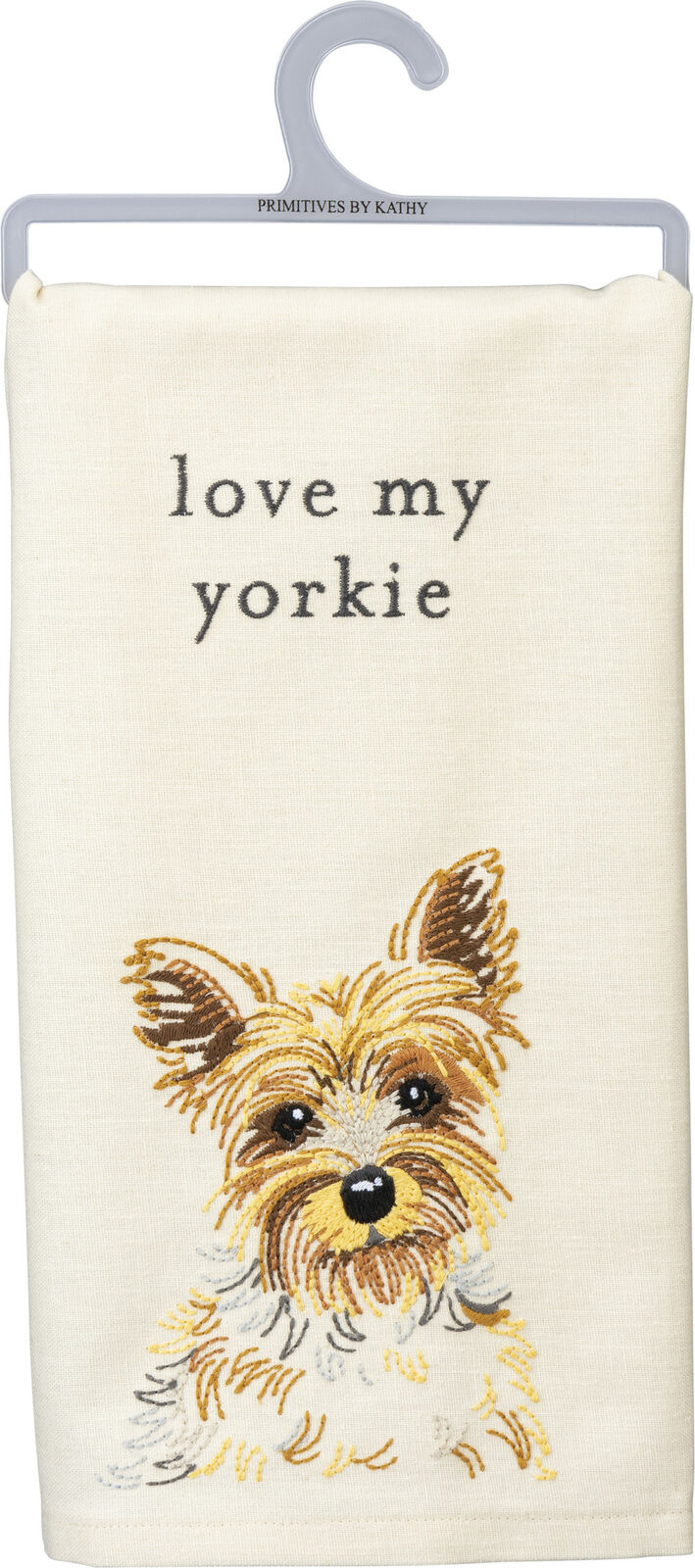 Primitives by Kathy Love My Yorkie Dish Towel, 26"