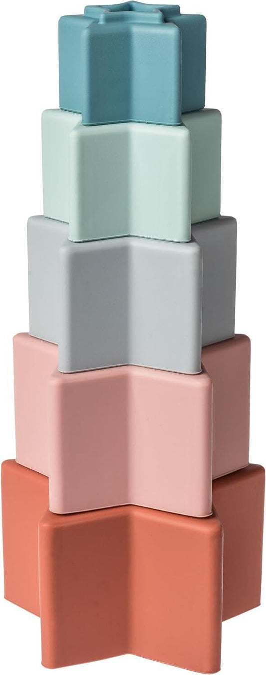 Mary Meyer Baby Toddler Toys Simply Silicone Stacking Stars for 6+ Months, 11"