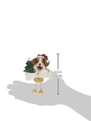 Brittany Spaniel Ornament "Dangling Legs" Hand Painted and Easily Personalized