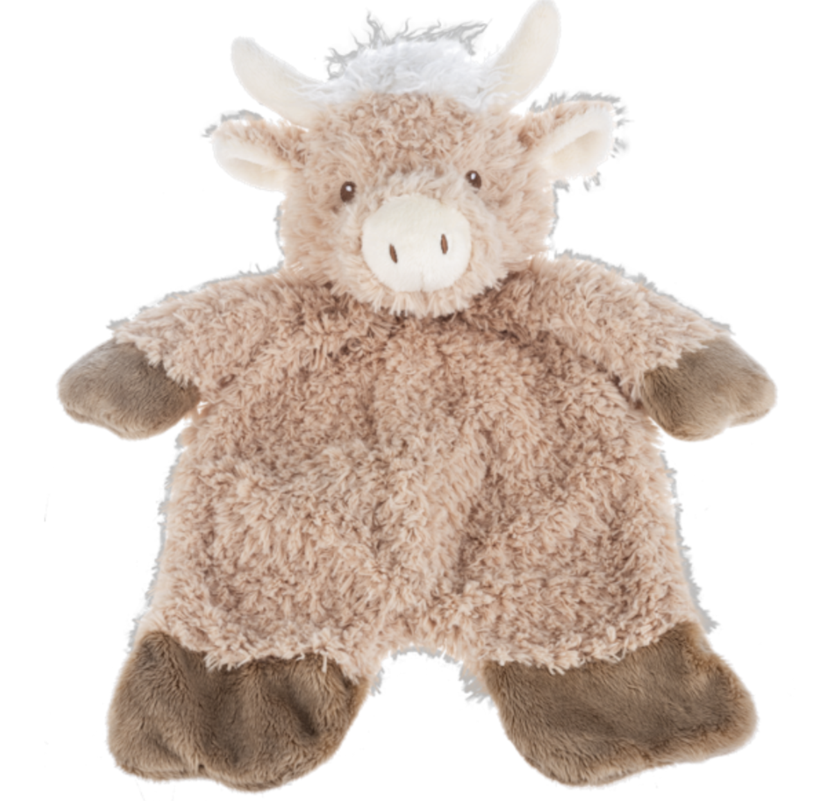 Baby Ganz Hamish Highland Cow Flat-A-Pat Plush Baby Blanket - 18"