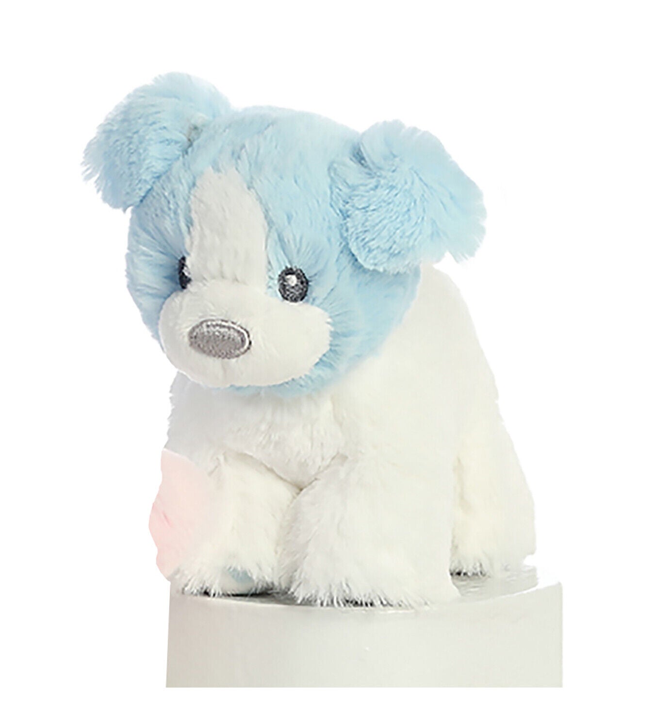 Ebba Plush My First Puppy Blue Boy Polka Dots Animal Rattle 4.5" Tall Standing