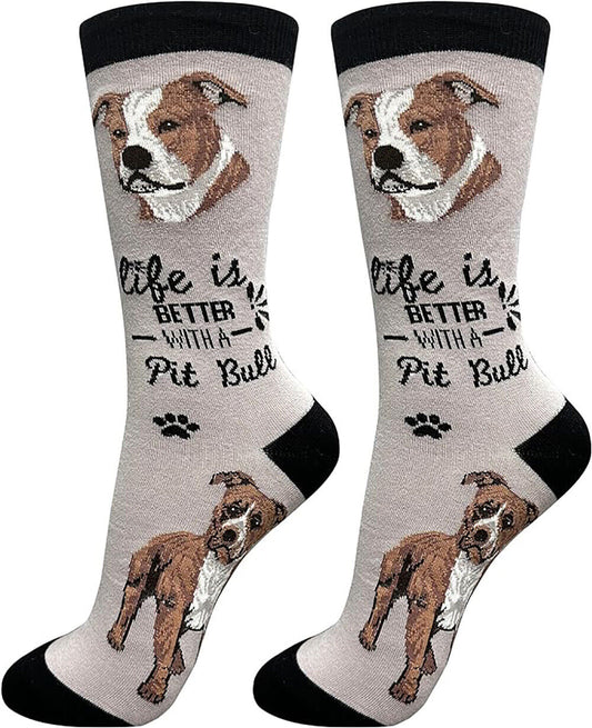 E&S Pets Pet Lover Socks, Life is Better with a Pitbull
