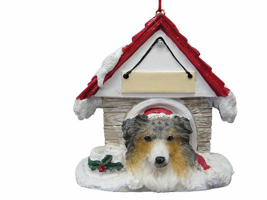 Australian Shepherd Doghouse Ornament Hand Painted Easily Personalized