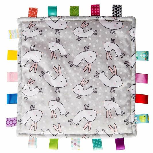 Mary Meyer Taggies Original Blanket with Sensory Tags, 12 X 12", Comfy Bunnies