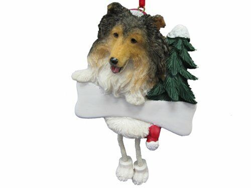 Sheltie Ornament with "Dangling Legs" Hand Painted and Easily Personalized