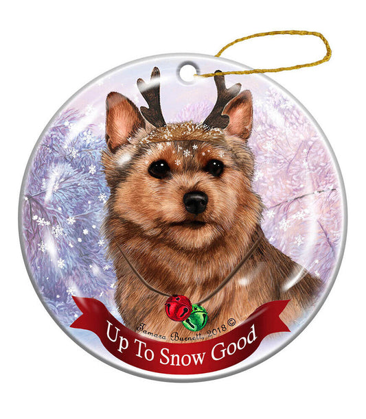 Holiday Pet Gifts Norwich Terrier Dog Porcelain Christmas Ornament