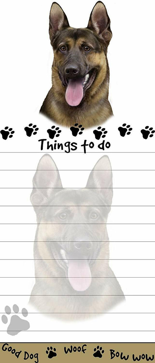 "German Shepherd Magnetic List Pads" Uniquely Shaped Sticky Notepad