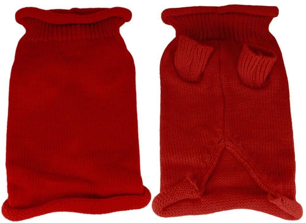 Mirage Pet Products Plain Knit Pet Sweater, Small, Red