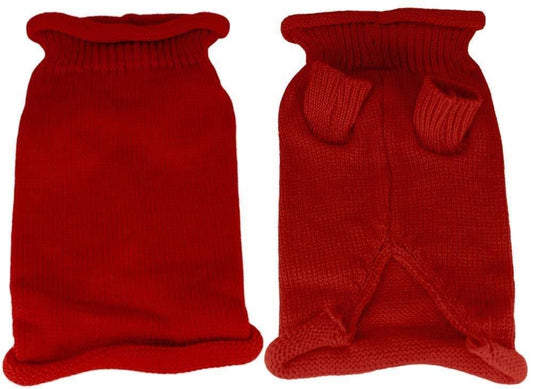 Mirage Pet Products Plain Knit Pet Sweater, Small, Red