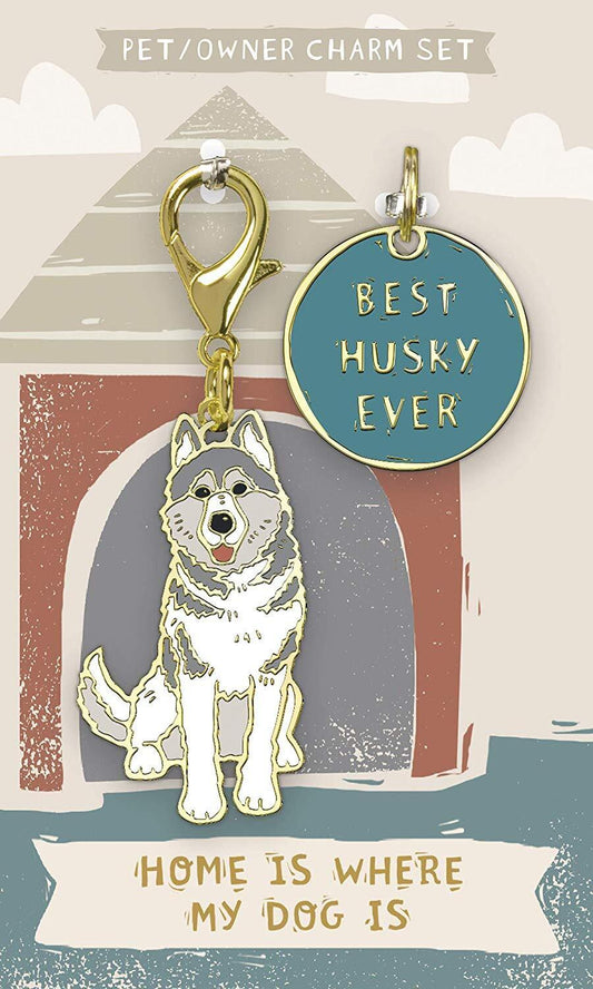 Primitives By Kathy Dog Collar Charm Set - Husky