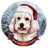 Holiday Pet Gifts Cockapoo White Dog Santa Hat Porcelain Ornament