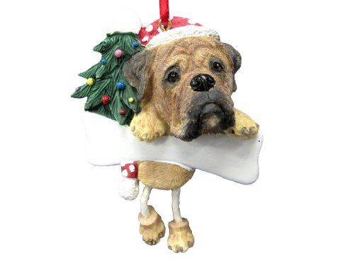 Bullmastiff Ornament "Dangling Legs" Hand Painted and Easily Personalized