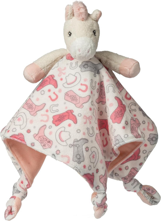 Mary Meyer Stuffed Animal Character Blanket, 13 x 13-Inches, Cream Giddy Up Pony