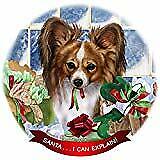 Papillon Sable/White Dog Porcelain Ornament Pet Gift 'Santa. I Can Explain!'
