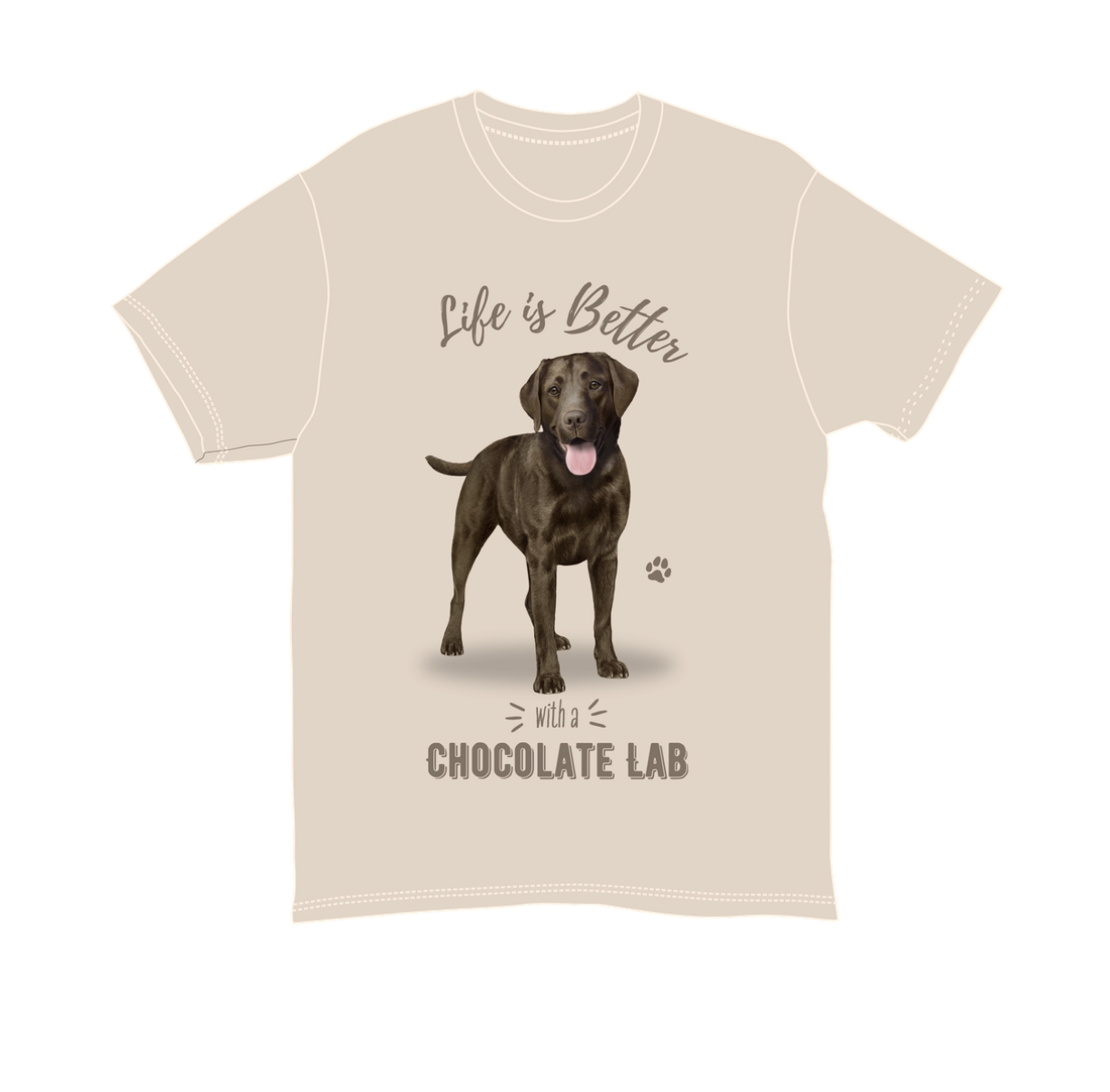 Chocolate Labrador Unisex 100% Cotton T-Shirt - Super Soft & Comfortable, Medium