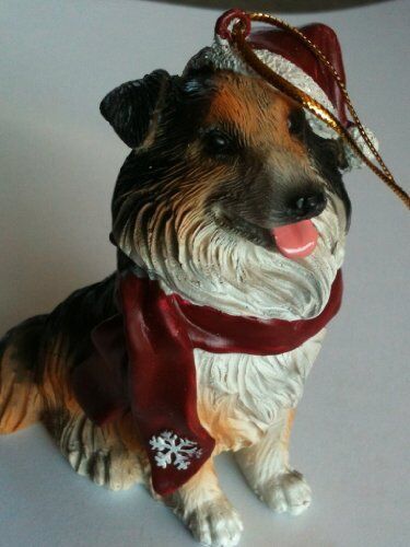 Littlegifts Australian Shepherd Snowflake Scarf Dog Holiday Christmas Ornament
