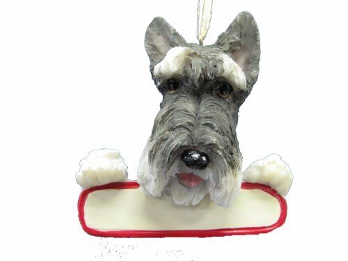 E&S Pets ORN218-104 Schnauzer, Cropped Santa's Pals Christmas Ornament