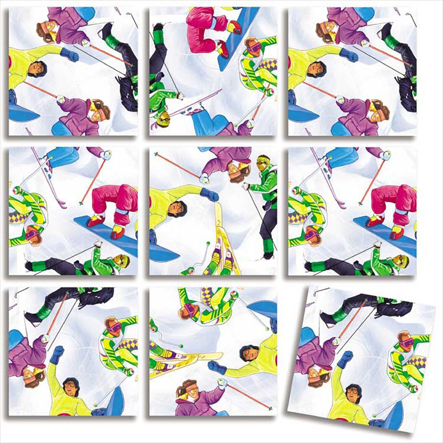 B Dazzle Skiing Scramble Squares 9 Piece Puzzle