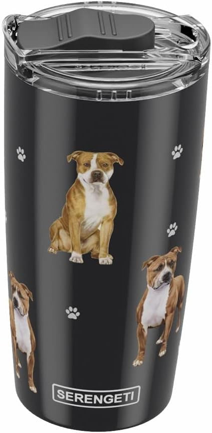 E&S Pets Stainless Steel Water Bottle 24 Oz., Spill Proof (Pitbull)