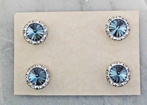 Finishing Touch Magnetic Tack Pin - Denim Light Blue Stone - Silver Finish