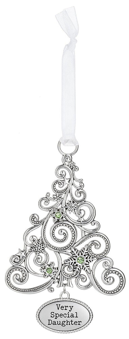Ganz Ornament Oh Christmas Tree with Snowflakes - Very Special Daughter
