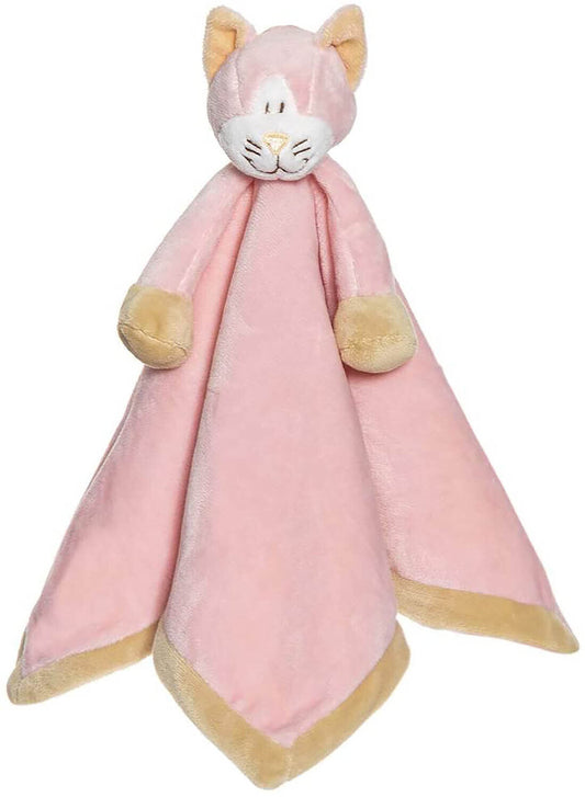 Teddykompaniet Diinglisar Pink Cat Plush Fleece Baby Blanket Snuggler, 13"