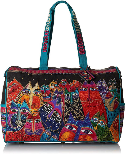 Laurel Burch Travel Bag Zipper Top 21-Inch by 8-Inch by 16-Inch, Fantasticats