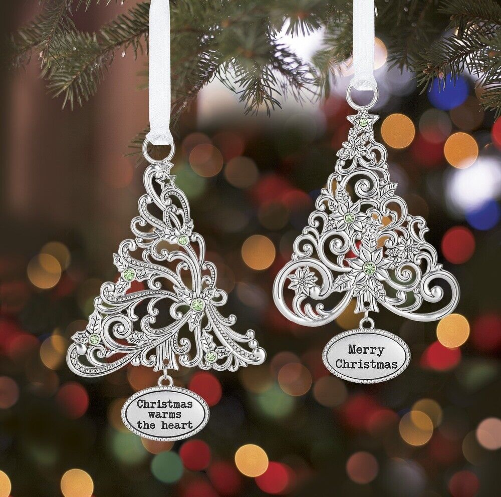 Ganz Ornament Oh Christmas Tree with Poinsettias - Be Merry