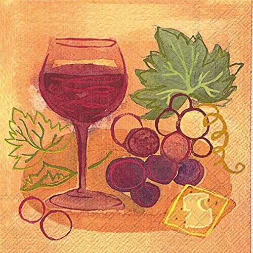 Boston International 20 Count 3-Ply Paper Cocktail Napkins, Napa Red