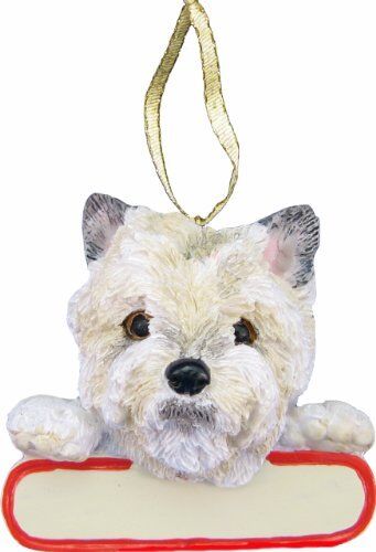 Cairn Terrier Ornament "Santa's Pals" With Personalizable Name Plate