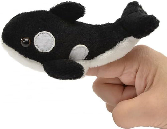 Unipak 1155WH Orca Whale Plush Finger Puppet, 5-inch Length