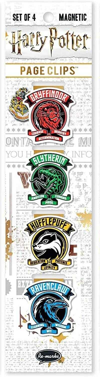 Re-marks Harry Potter New House Crests Magnetic Page Clips, Set of 4