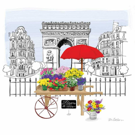 Paperproducts Design - Fleurs de Paris - Package of 20 Paper Cocktail Napkins