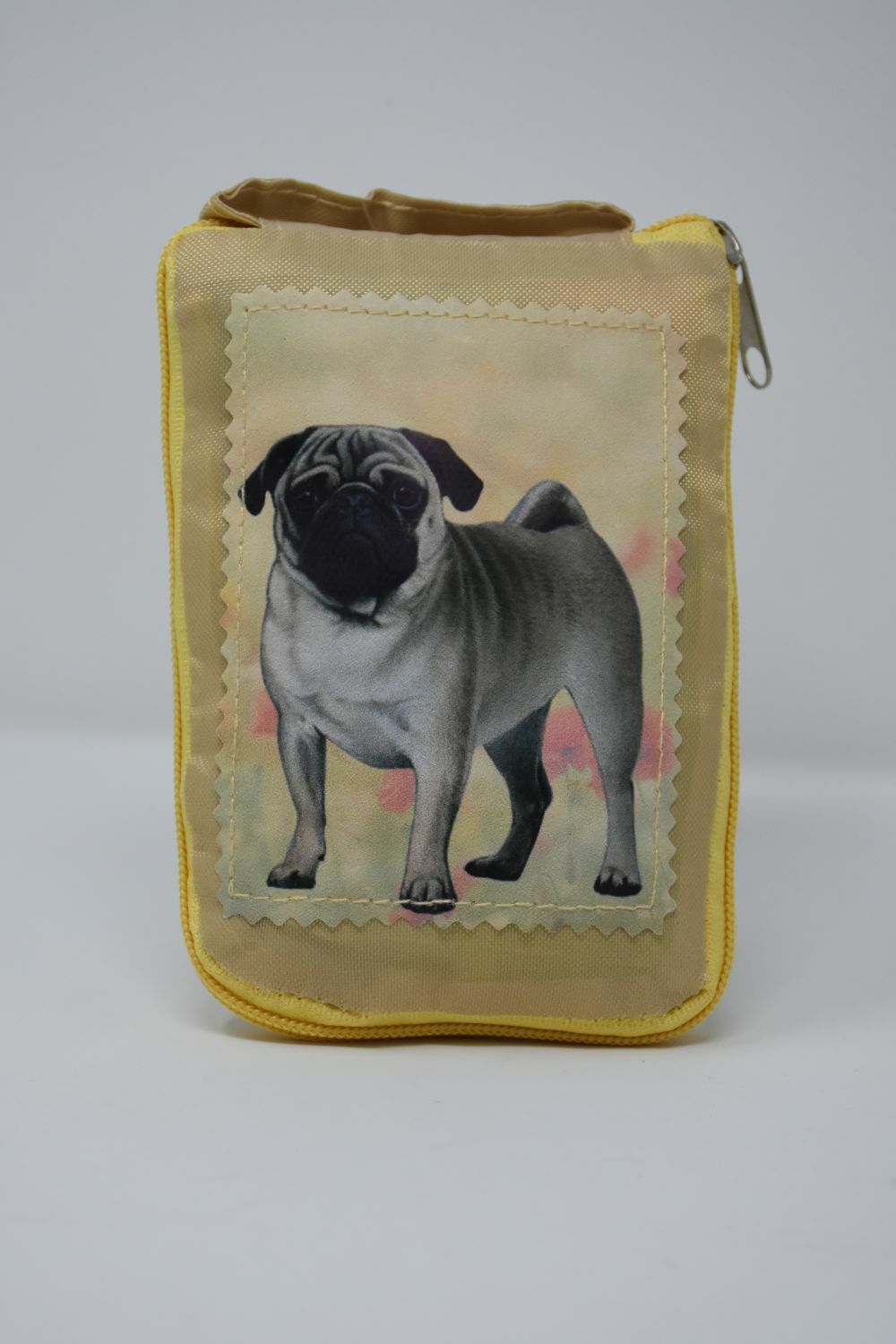 Pug Foldable Tote Bag - Durable, Waterproof - Zippered Market Tote
