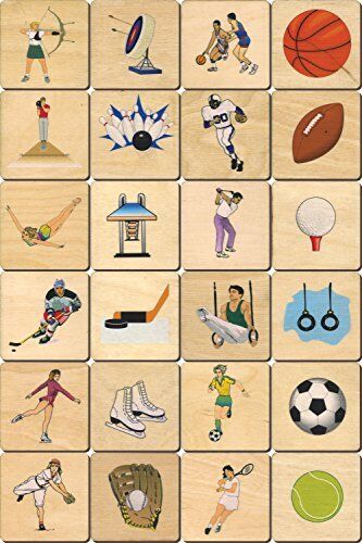 Maple Landmark Sports Memory Tiles - Made in USA