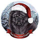 Holiday Pet Gifts Chow Chow Blue Dog Santa Hat Porcelain Ornament