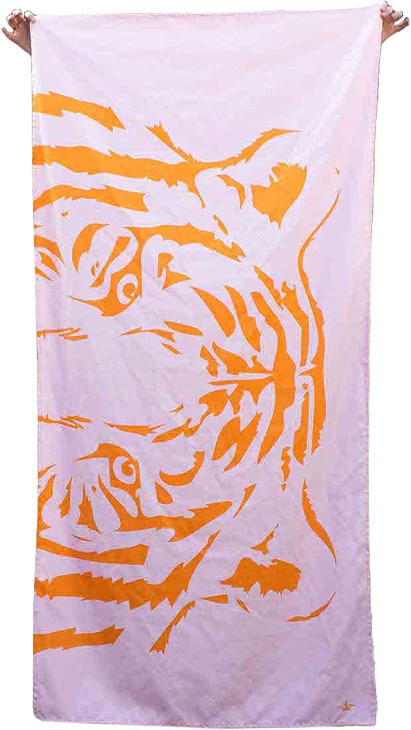 The Royal Standard Eye of The Tiger Pink & Orange 70 x 34" Quick Dry Beach Towel
