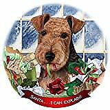 Lakeland Terrier Dog Porcelain Ornament Pet Gift 'Santa. I Can Explain!'